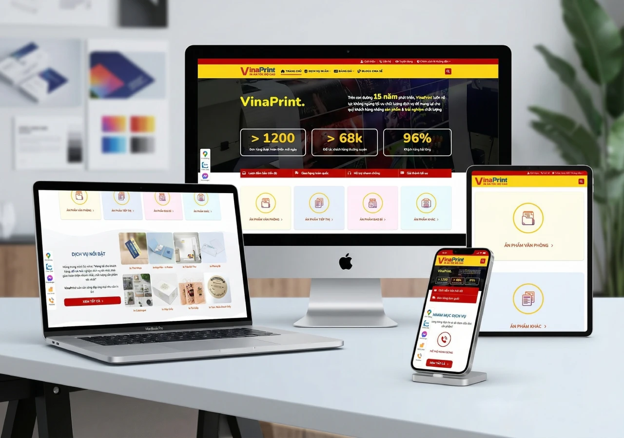 Dự án dịch vụ thiết kế Website cho công ty VinaPrint