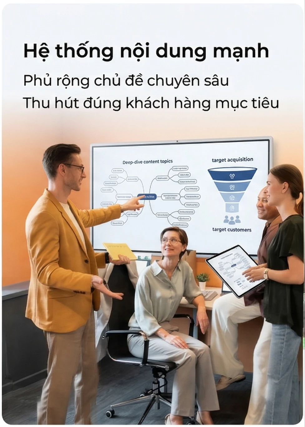 Hệ thống nội dung mạnh Phủ rộng chủ đề chuyên sâu Thu hút đúng khách hàng mục tiêu