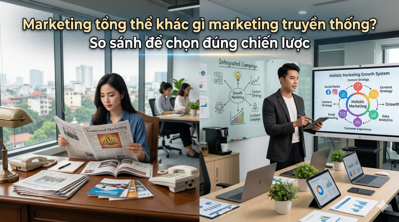 Marketing tổng thể khác gì marketing truyền thống So sánh để chọn đúng chiến lược