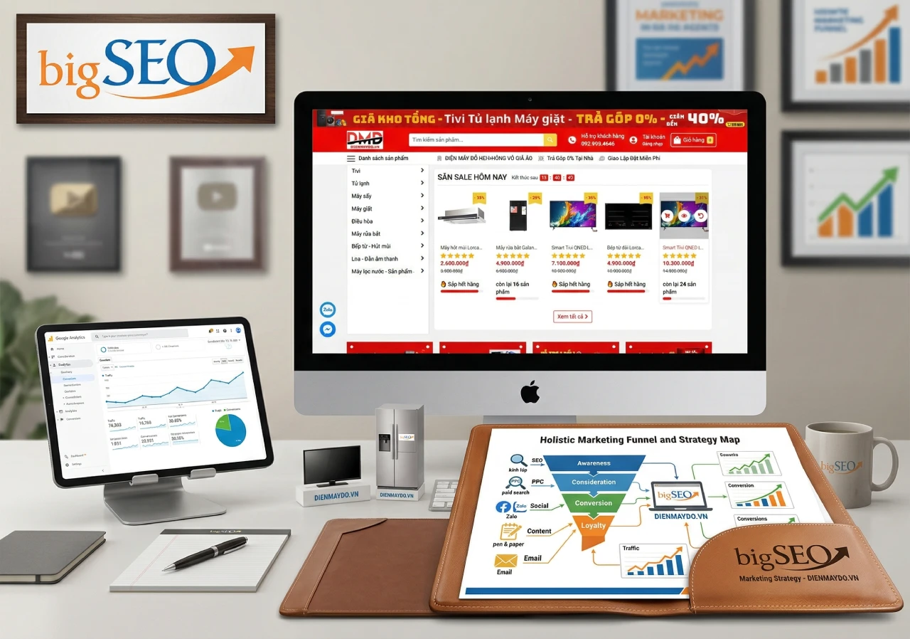 Dự án dịch vụ SEO tổng thể, dịch vụ Marketing tổng thể - Điện Máy Đỏ